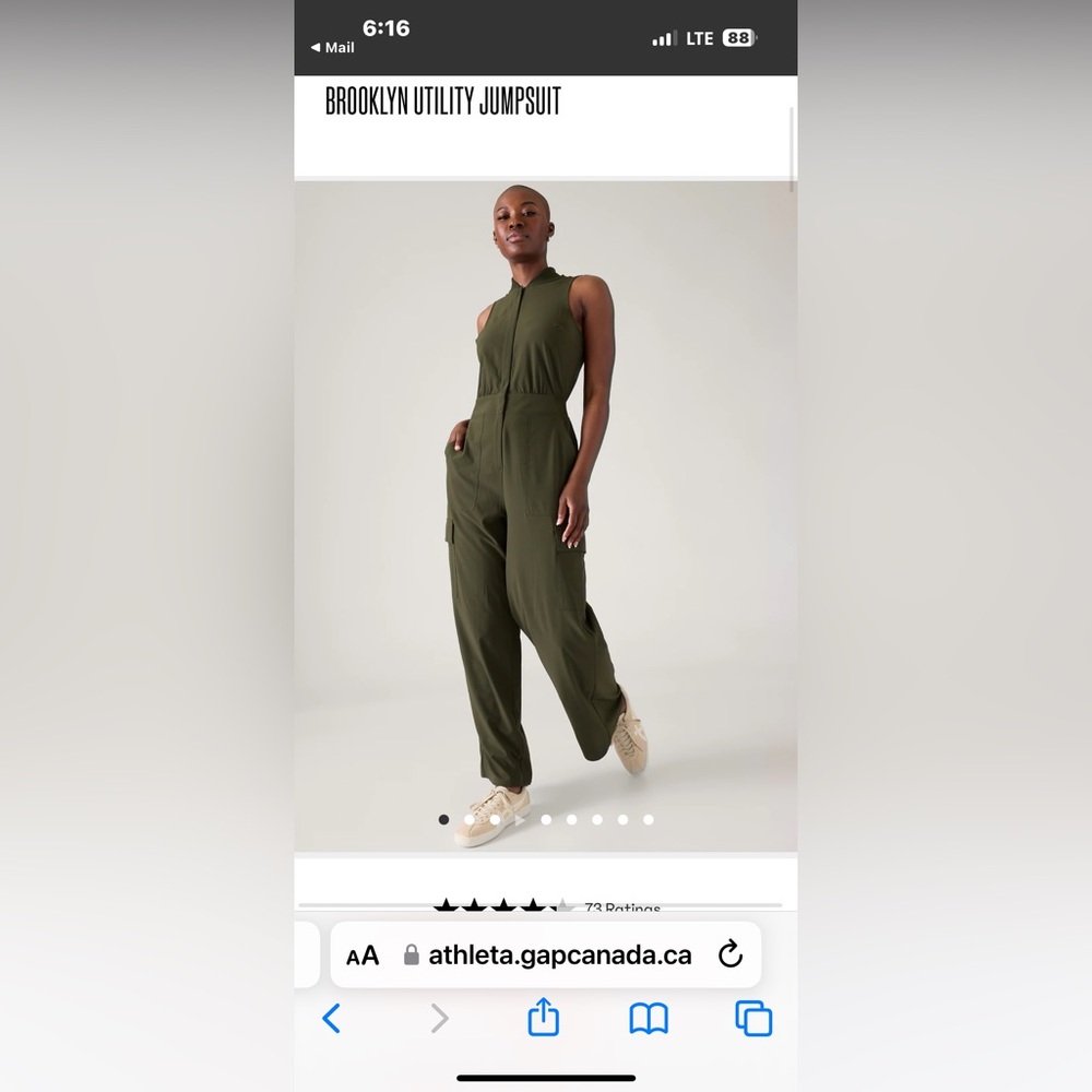 Athleta Brooklyn utility jumpsuit tall 8